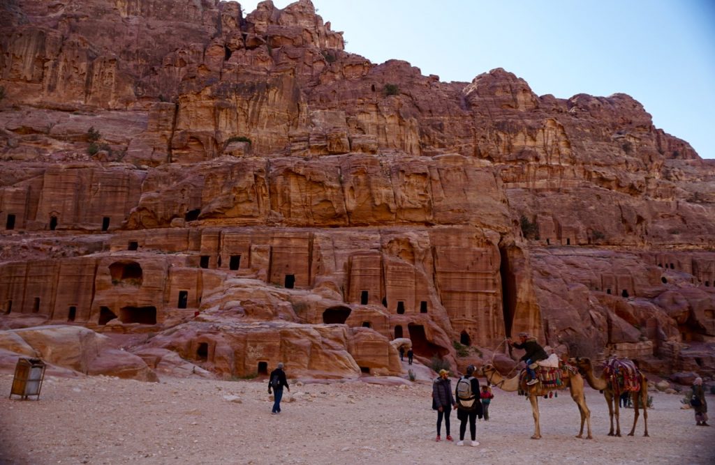 Interior of the Petra valley showing some of the 200+ minor tombs.